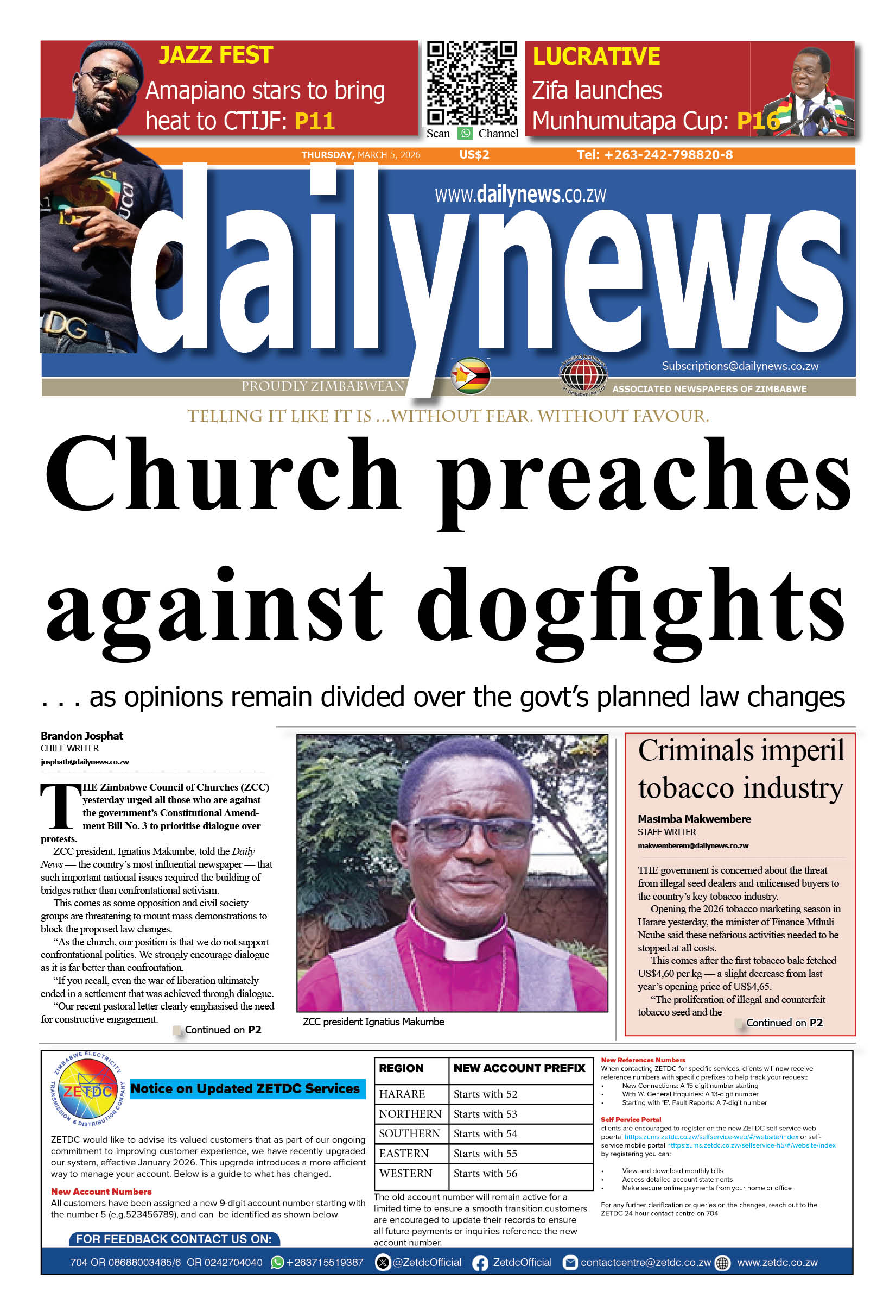 Thursday 5 March 2026